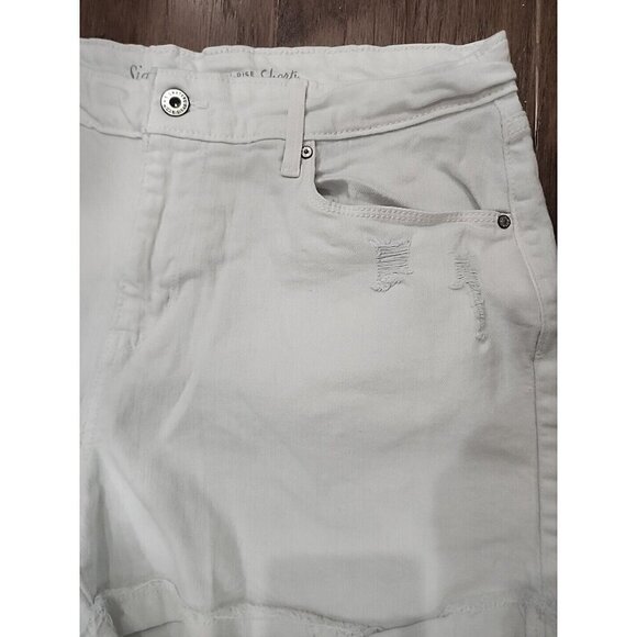 Levi's Shorts White Jean Distressed High Rise 3" Inseam 34" Waist Women's 12 - Picture 2 of 11